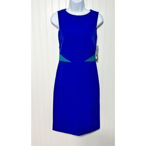 Nicole Miller Artelier Women's Sleeveless Sheath‎ Knee Length Dress Royal Blue 0